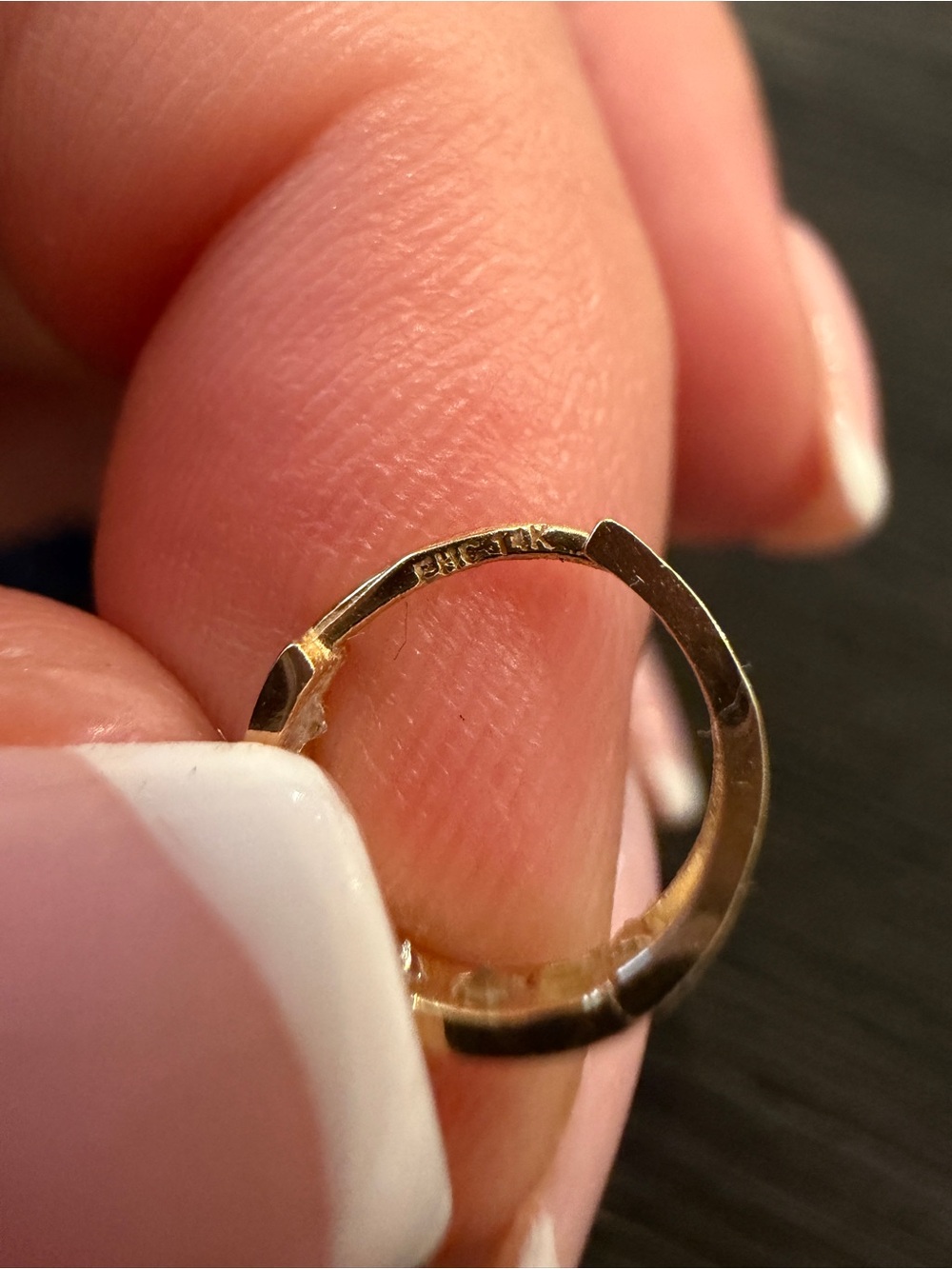 14K Gold Huggie Hoop
